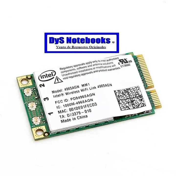 WiFi band 2.4 / 5GHz 300MB/s intel 4965AGN MM1 3 antenas Sony Dell Asus BGH ver compatibles