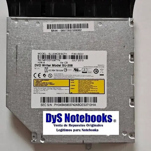 Grabadora DVD 9.5mm slim sata Samsung NP270 compatible infinidad de laptop y notebook