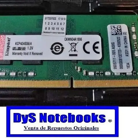 Memoria 4GB DDR4 2400 mhz PC4-19200 CL17 Kingston KCP424SS6/4