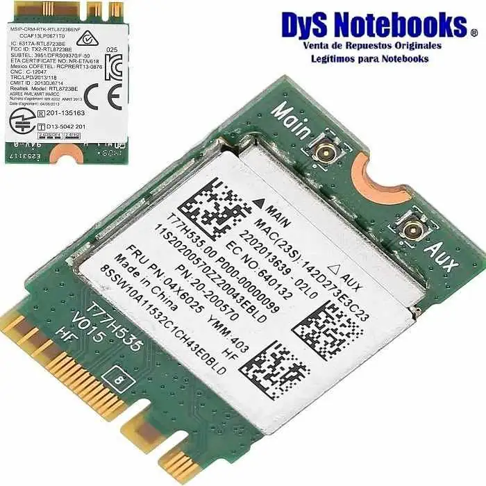 Lenovo HP y otras placa WiFi M.2 2.4GHz bluetooth 4.0 card 04X6025 realtek RTL8723BENF