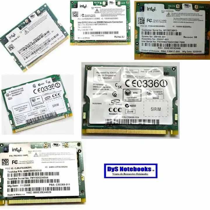 Placa WiFi intel WM3B2200BG ibm HP compaq Acer Sony y otras ver modelos