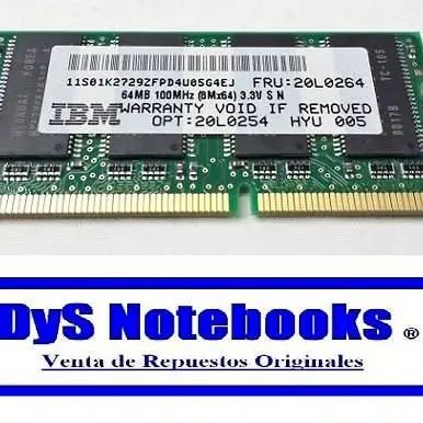 Memoria PC100 mhz 64MB sodimm 144PIN ibm