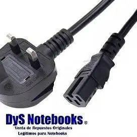Cable Power Pc 3 patas planas ficha inglesa británico (2 horizontales y 1 vertical) 13A 2.5 Mts