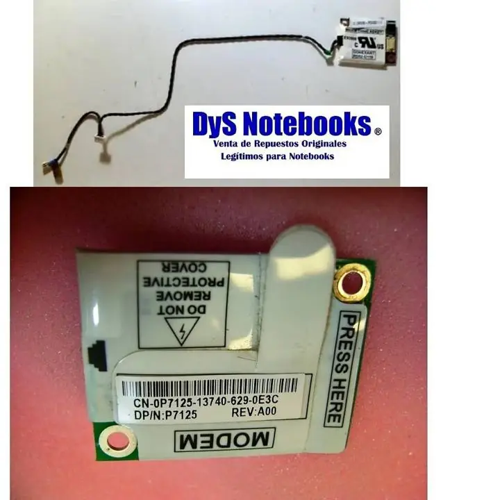Dell latitude D610 modem con cable dp/N: P7125 CN-0P7125 ver modelos Dell compatibles