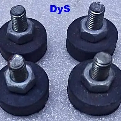 4 Patas de goma regulables diámetro 3.5Cm con rosca 0.351 Pulgadas y Tuercas