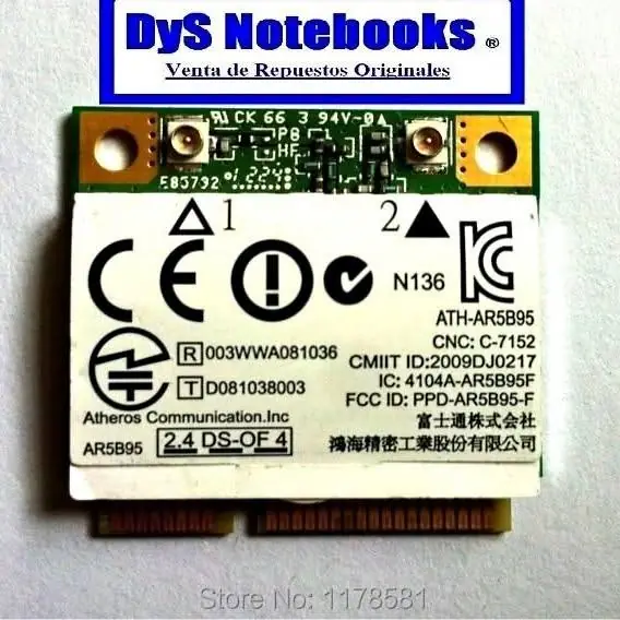 WiFi atheros T77H126.00 lf ar5b95 2.4GHz 150MB Sony vpc-eb fujitsu A530 AH530 y otros
