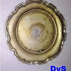 Plato antiguo metal blanco diametro 17 cm decoración u otros