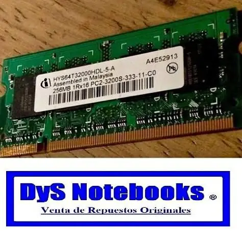 Memoria 256MB PC-3200 333MHz