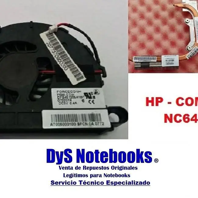 HP NC6400 cooler C/disipador 2 contactos o proyecto