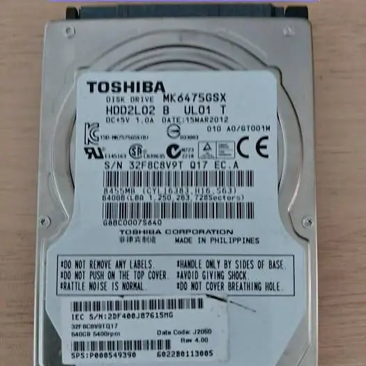 Toshiba disco sata 640GB mk6475gsx P000549390 NOTEBOOK- PC Escritorio - Ps4 - Dvr