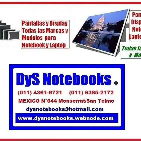 Venta de display pantallas notebook todas las marcas y modelos