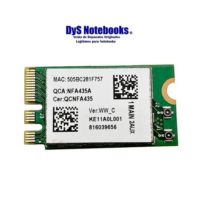 Placa WiFi M.2 2.4/5g Bluetooth 4.1 433m Qualcomm Atheros QCNFA435 ver mod. compatibles