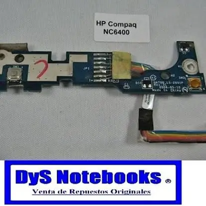 HP NC6400 placa boton encendido con cable