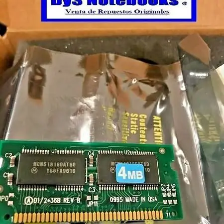 3 MEMORIAS 4MB C/u edo 72 pin texas Extensa cd 560 565 570 575