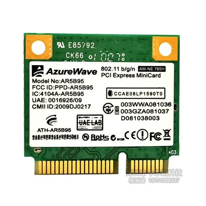 WiFi AzureWave AW-NE785H ATH-AR5B95 1 y 2 ANTENAS 2.4GHz