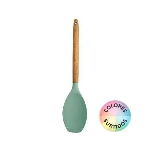Cuchara de silicona Home Basics con mango de madera