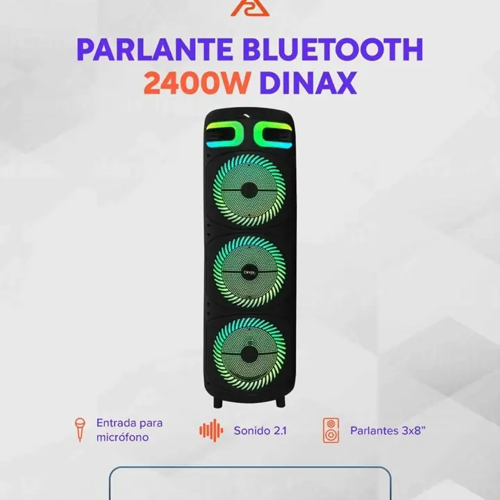 Parlante Bluetooth Inalámbrico Dinax 3x8" 2400W