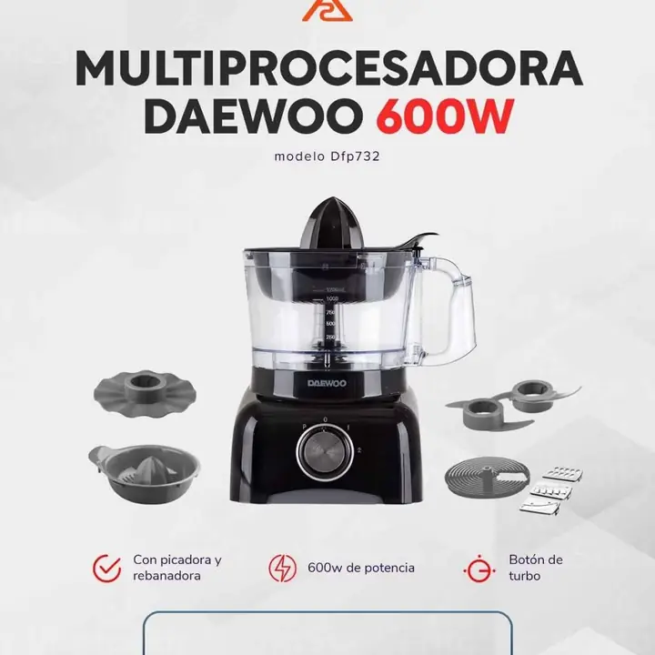 Multiprocesadora Daewoo C/Picadora y Rebanadora
