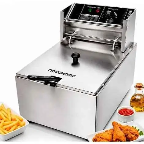 Freidora Eléctrica de Aceite 10L Novohome 2500 W Acero Inox