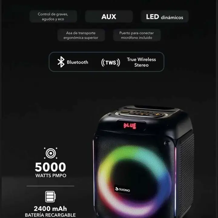 Parlante Inalámbrico suono 6.5" 5000W