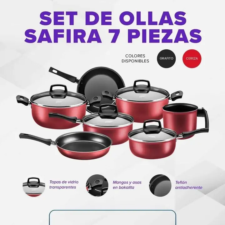 Set de Ollas Safira 7 Pzas
