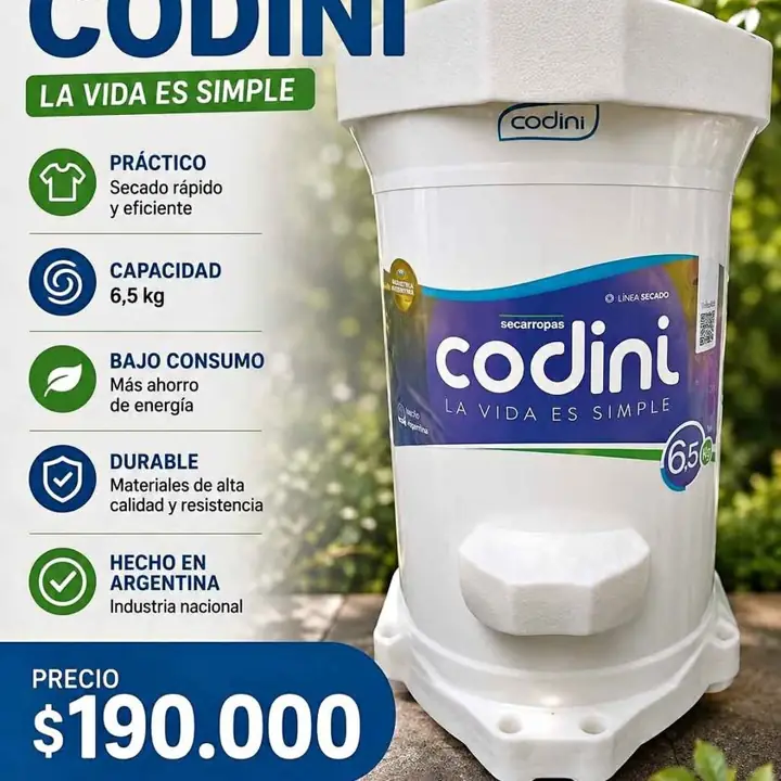 NUEVOS Secarropas Codini Advance 6.5Kg