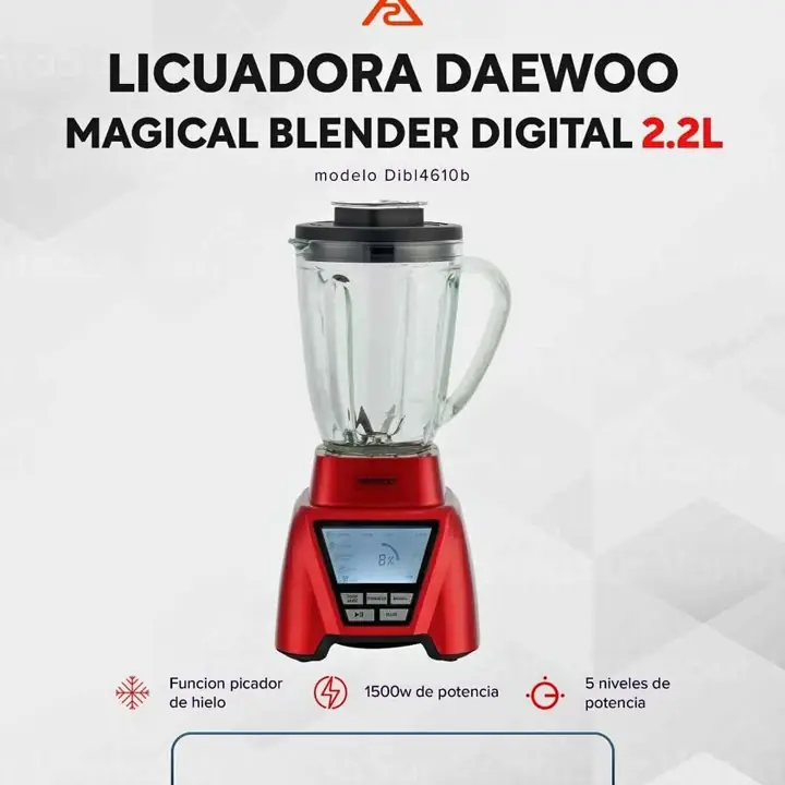 Licuadora Daewoo J/Vidrio 2.2L 1500W