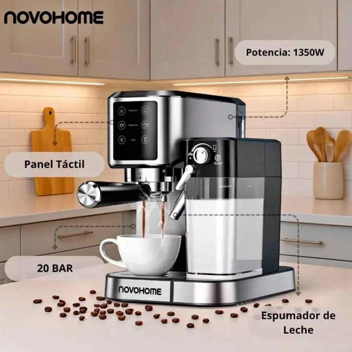 Cafetera digital Novohome C/ESPUMADOR