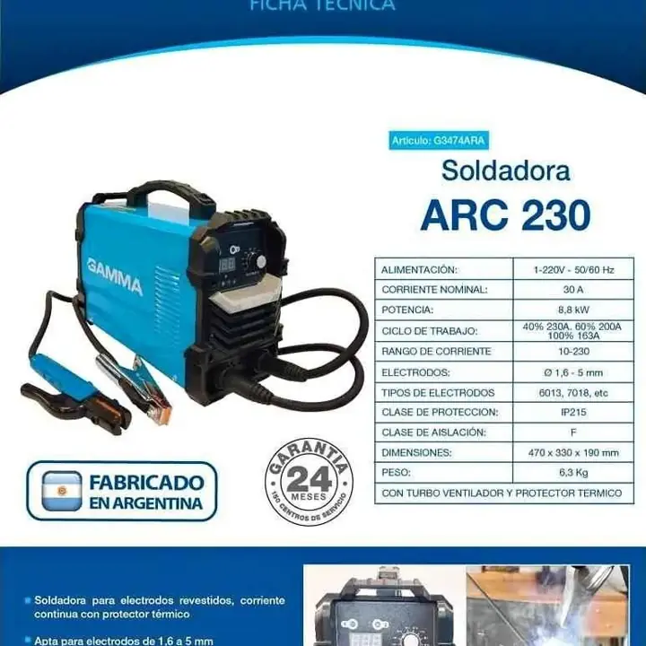 Soldadora Gamma Inverter ARC 230