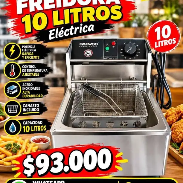 NUEVAS Freidora Eléctrica de Aceite Daewoo 10 litros. Envíos. Abonás al recibir