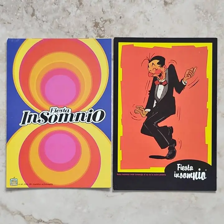 Fiesta Insomnio - 2 postales - Vía Postal N° 940 y 963 - Homenaje Isidoro
