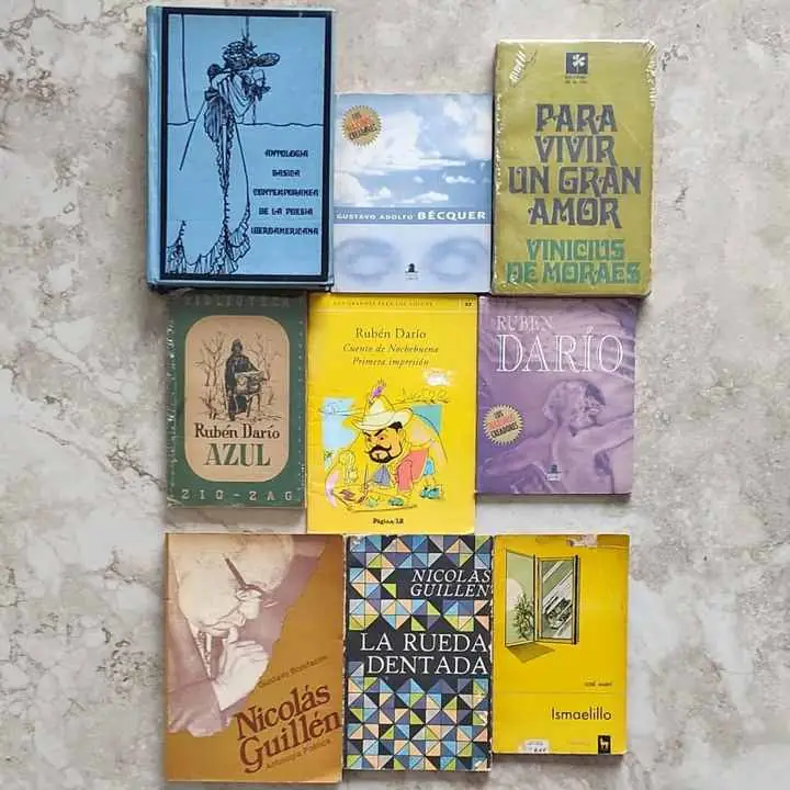 Combo x 9 libros poesía - Bécquer de Moraes Darío Guillén Martí - Libro
