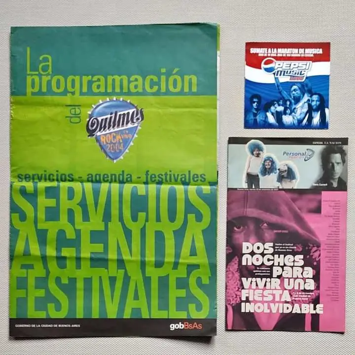 Combo x 3 programa festival - Quilmes rock 2004 - Pepsi music 2006 - Personal fest 2007