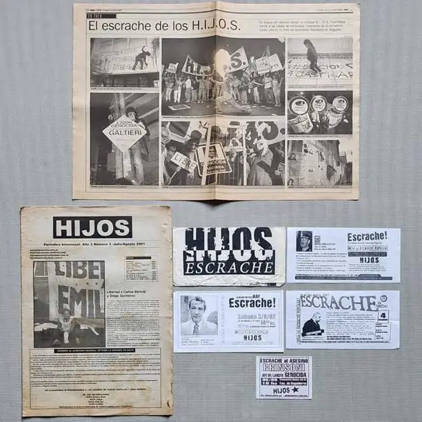 H.I.J.O.S. -Combo periódico / folleto / volante / clipping - HIJOS Escrache