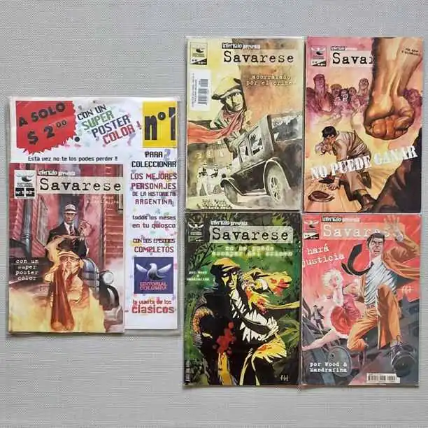 Combo x 5 Savarese - Robin Wood Cacho Mandrafina - Columba Comics Historieta