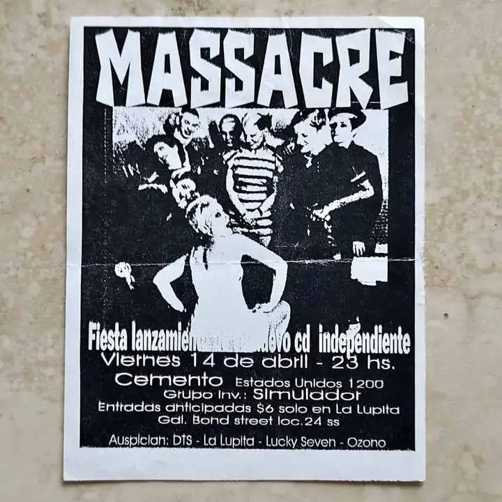 Massacre - Cemento 14/04/2000 - Flyer Volante