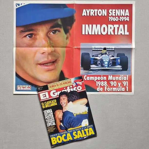 Revista el Gráfico N° 3892 - Tapa Boca / Poster Ayrton Senna 54 x 42 cm - Año 1994 - F1 Fútbol