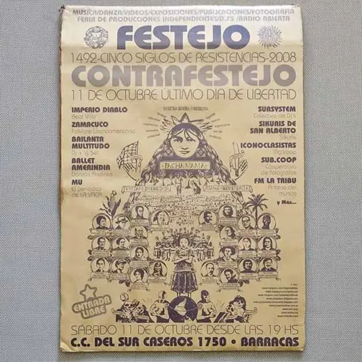 Iconoclasistas Nuestra Señora de la rebeldía - Contrafestejo 11/10/2008 - 35 x 50 cm Afiche Poster