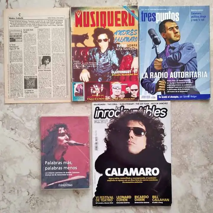 Andrés Calamaro - Combo libro / revistas / clipping