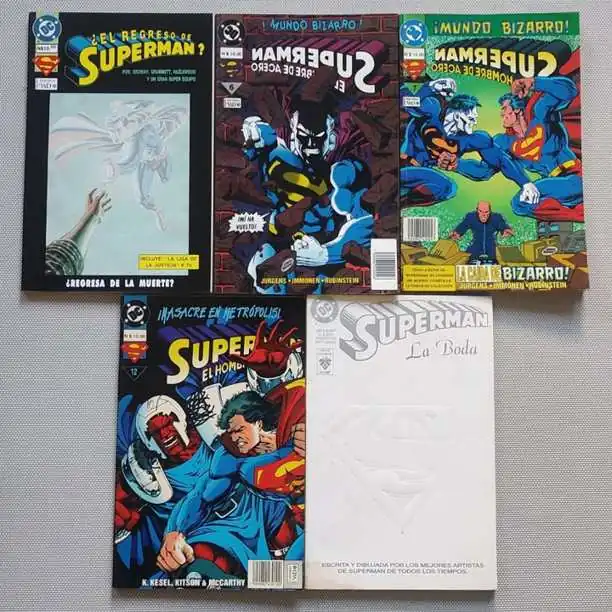 Combo x 5 Superman - el regreso / el hombre de acero / la Boda - Vid Comics