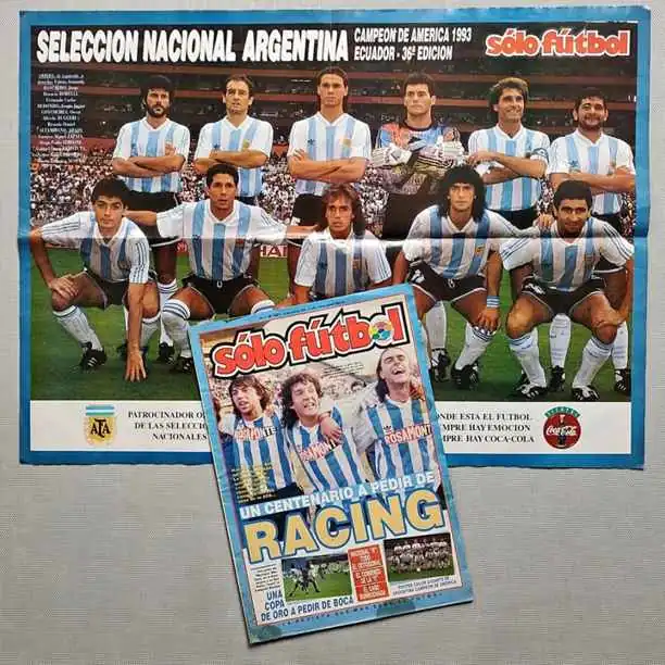 Revista Solo Fútbol N° 421 - Tapa Racing / Poster Argentina Copa América 1993 73 x 53 cm