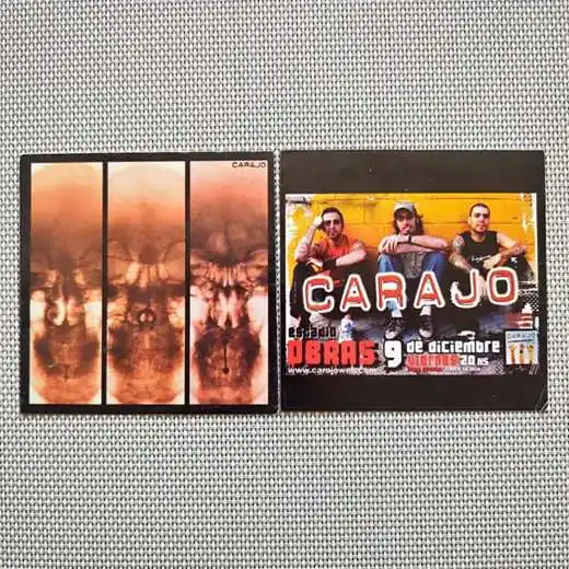 Carajo - Disco Atrapasueños - 2 stickers promoción 09/12/2005 Estadio Obras Sanitarias