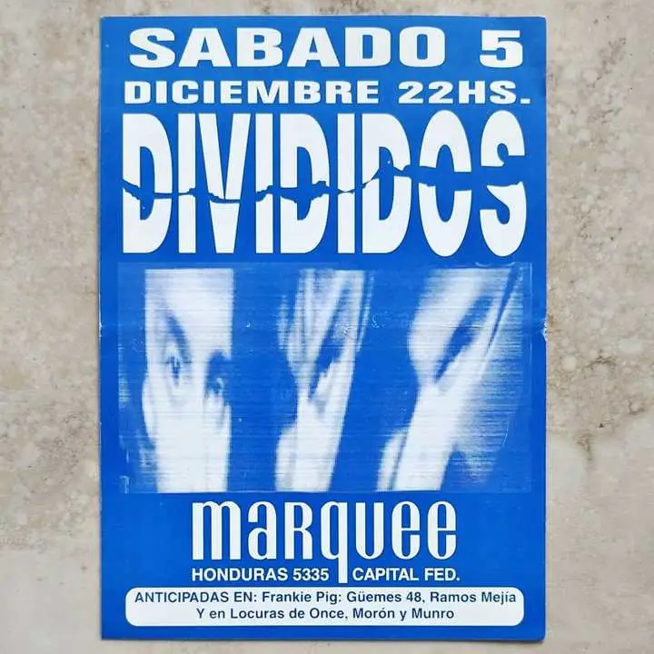 Divididos - Disco Gol de mujer - Marquee 05/12/1998 - Flyer Volante