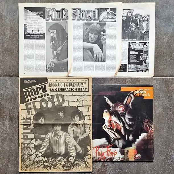 Pink Floyd - Combo - Photo Book - Revista Rock en blanco y negro - Clipping