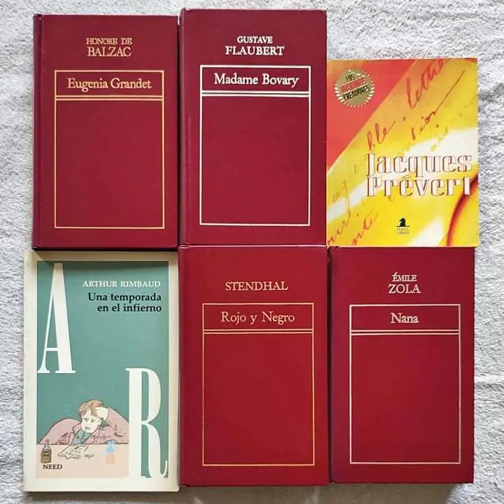 Combo x 6 libros - Balzac Flaubert Prevert Rimbaud Stendhal Zola