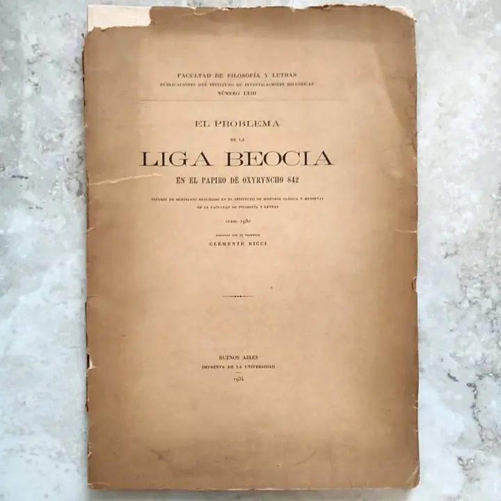 Clemente Ricci - el problema de la Liga Beocia en el papiro de Oxyryncho 842 - Libro