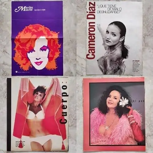 Combo Actrices - Coca Sarli / Marilyn Monroe / Cameron Diaz - Clipping Lámina 37x53 - Actriz Cine