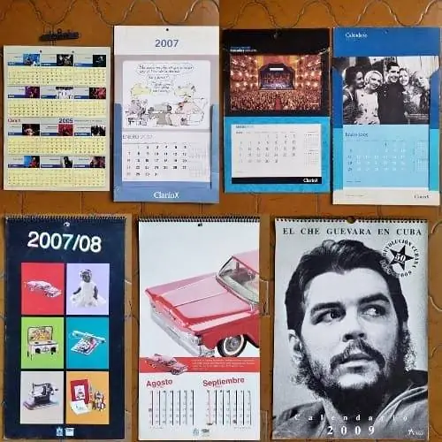 Combo x 9 Calendarios - Colón Che Guevara Fontanarrosa Juguete Parques Nacionales Rock Tango