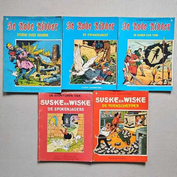 Combo x 5 - de rode ridder / el caballero rojo - Suske en Wiske / Bob y Bobet - Comics BD Bélgica