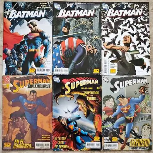 Combo x 6 Batman Superman - Sticker Design Comics